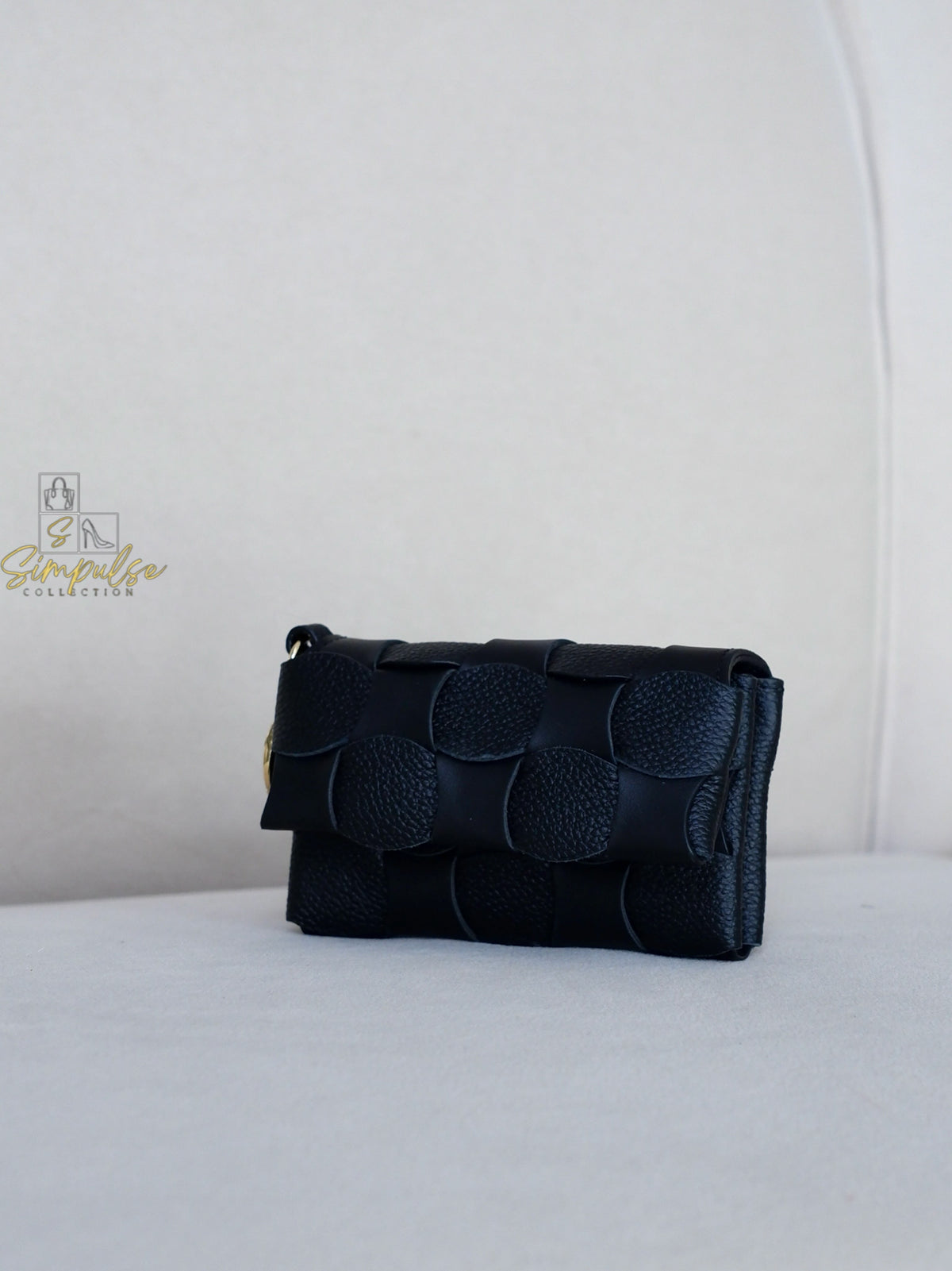 POLENE NEITI DUO CARD HOLDER in BLACK