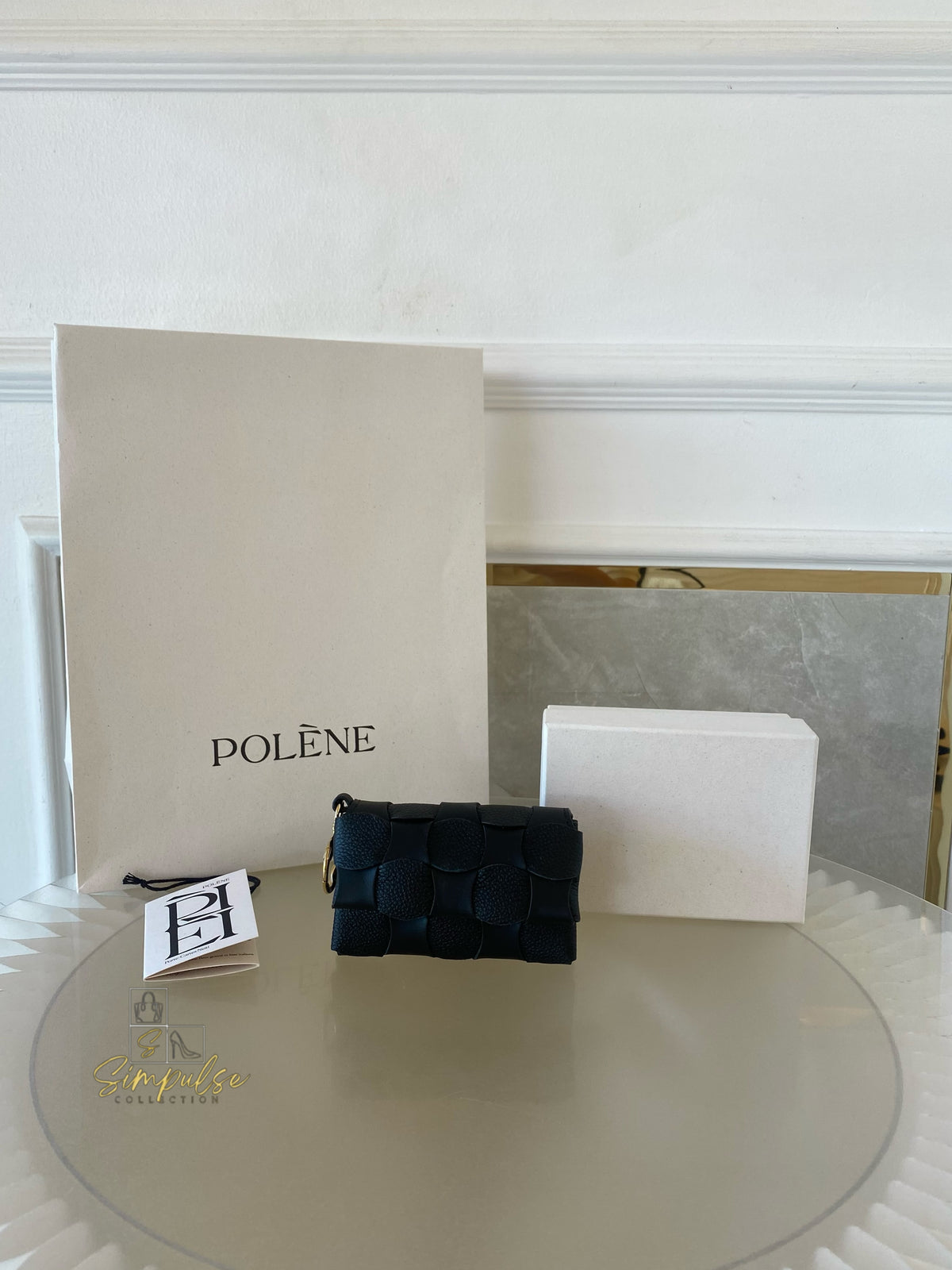 POLENE NEITI DUO CARD HOLDER in BLACK