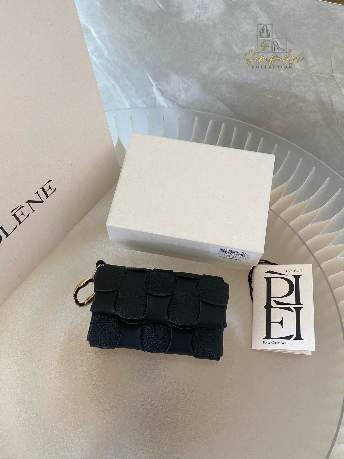 POLENE NEITI DUO CARD HOLDER in BLACK