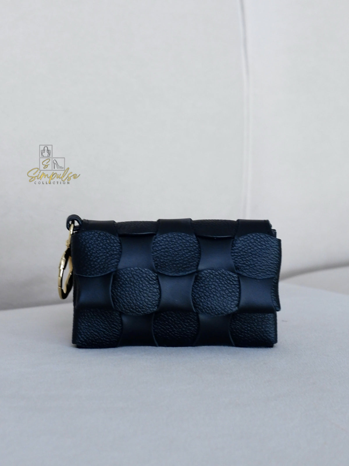 POLENE NEITI DUO CARD HOLDER in BLACK