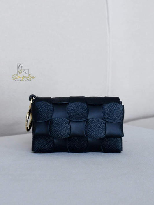 POLENE NEITI DUO CARD HOLDER in BLACK