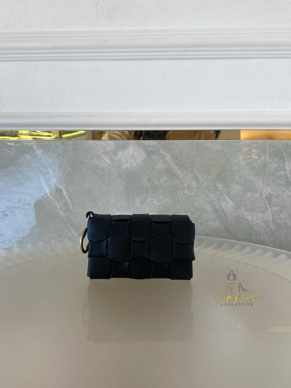 POLENE NEITI DUO CARD HOLDER in BLACK