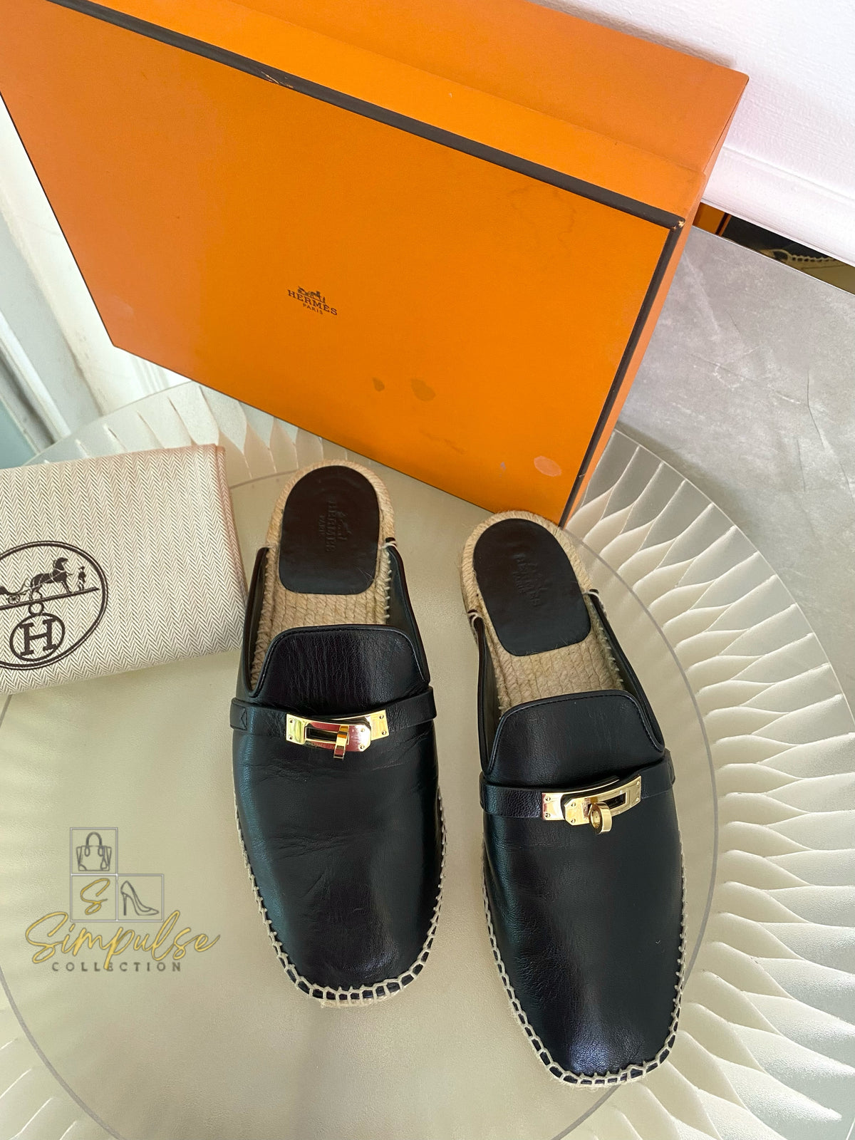 HERMES FERIA ESPADRILLE BLACK