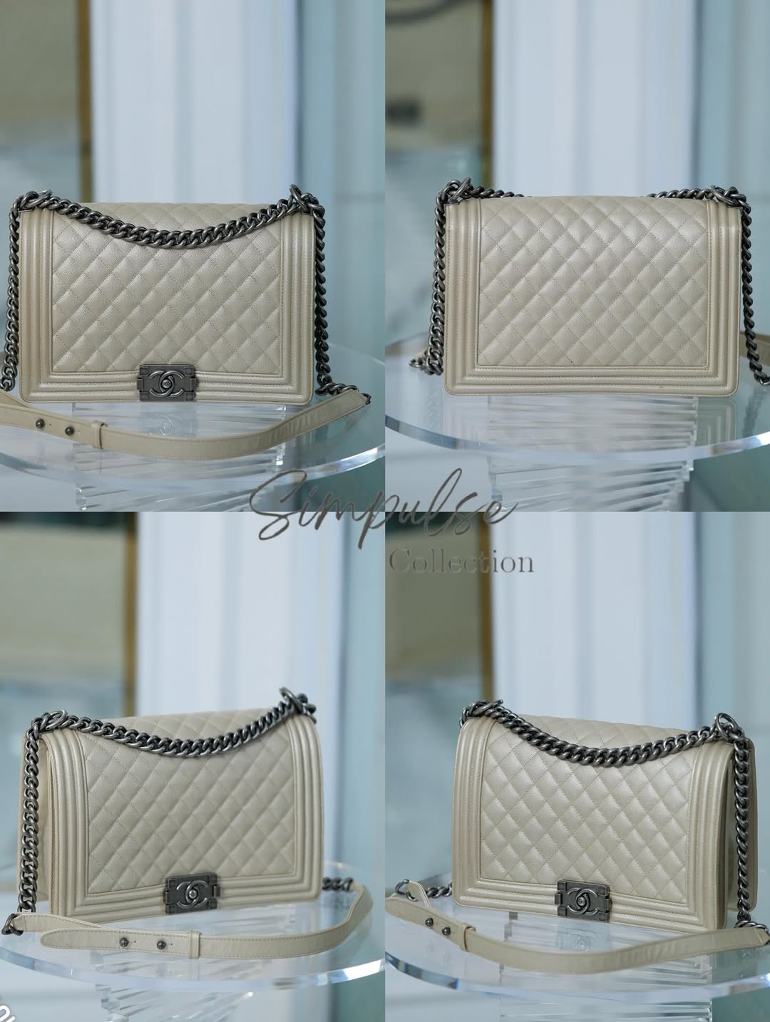 Chanel Leboy New Medium Metallic Caviar Ruthenium Hardware
