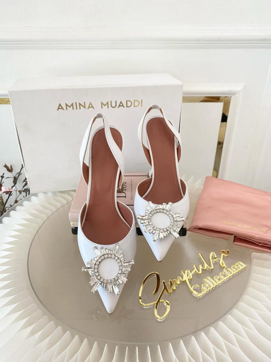 Amina Muaddi Begum Leather Slingback