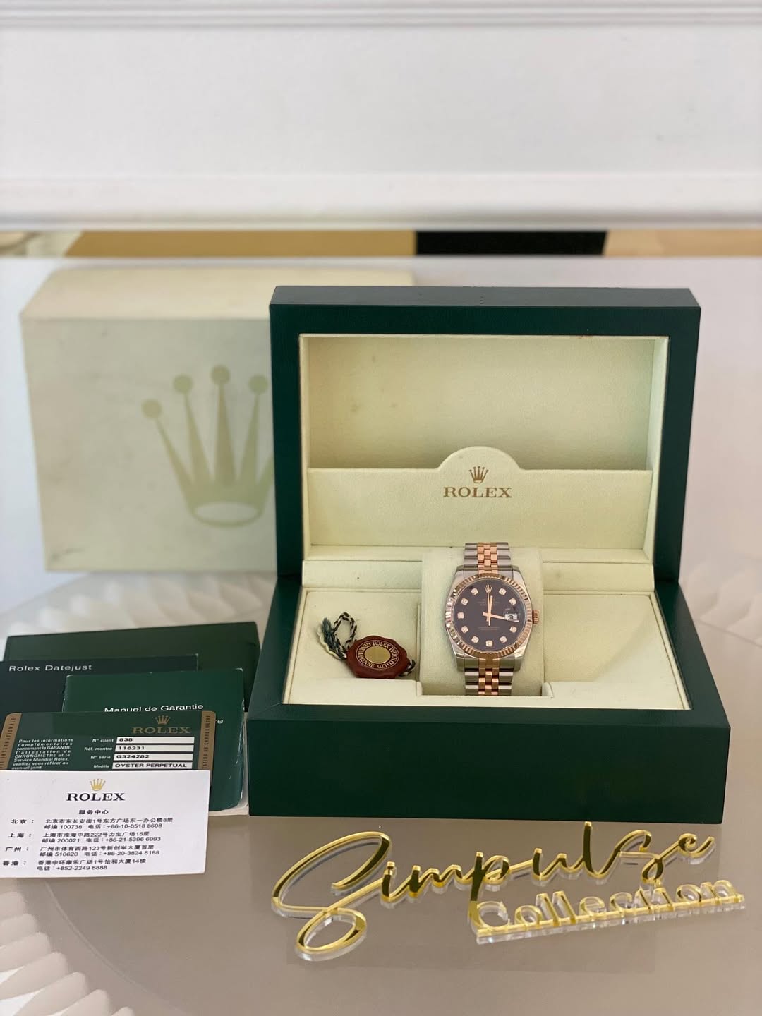 Rolex Ever Rosegold Black Face w/ Dia