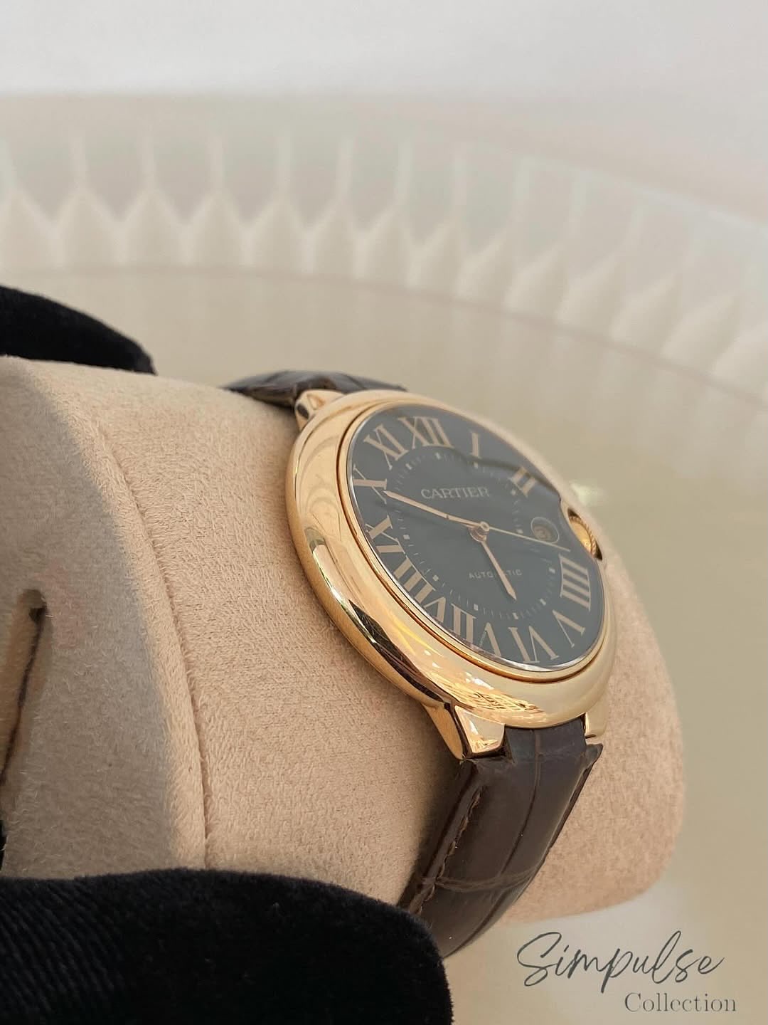 Cartier Ballon Bleu RG Leather Strp