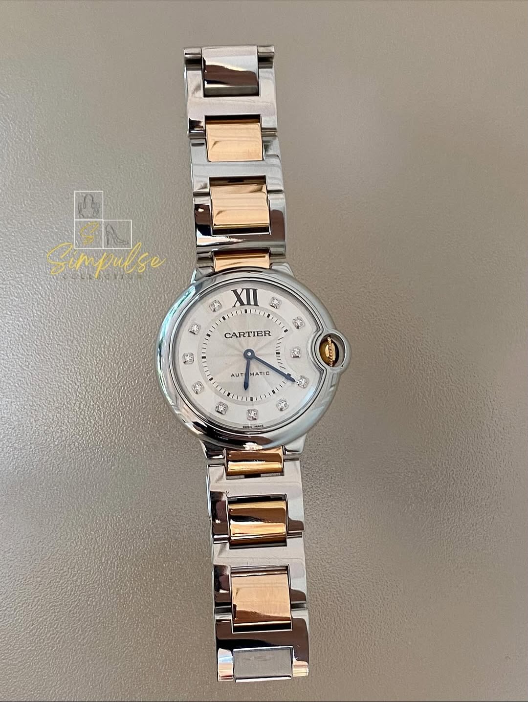 Cartier Ballon Bleu Two Tone RG w/ Dia Dial