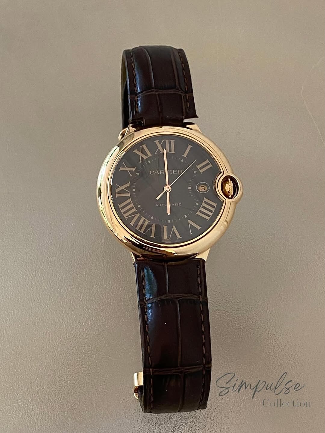 Cartier Ballon Bleu RG Leather Strp