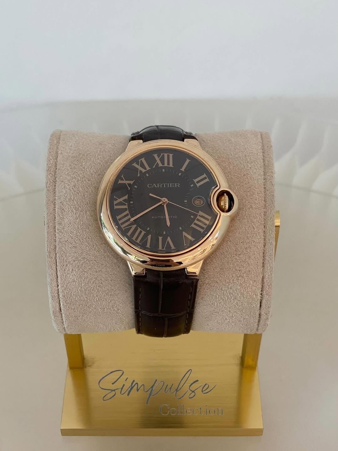 Cartier Ballon Bleu RG Leather Strp