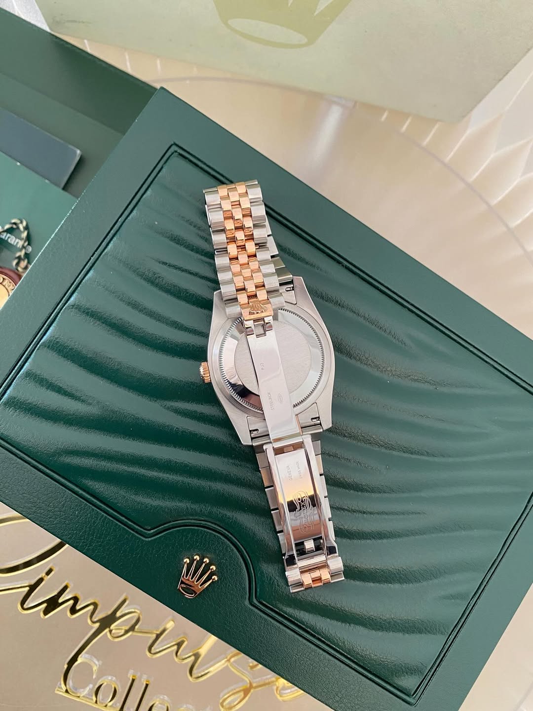 Rolex Ever Rosegold Black Face w/ Dia