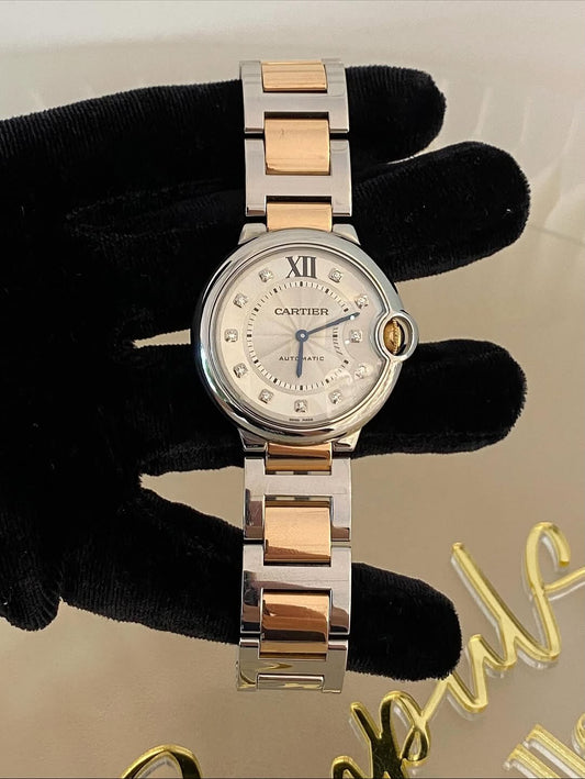 Cartier Ballon Bleu Two Tone RG w/ Dia Dial