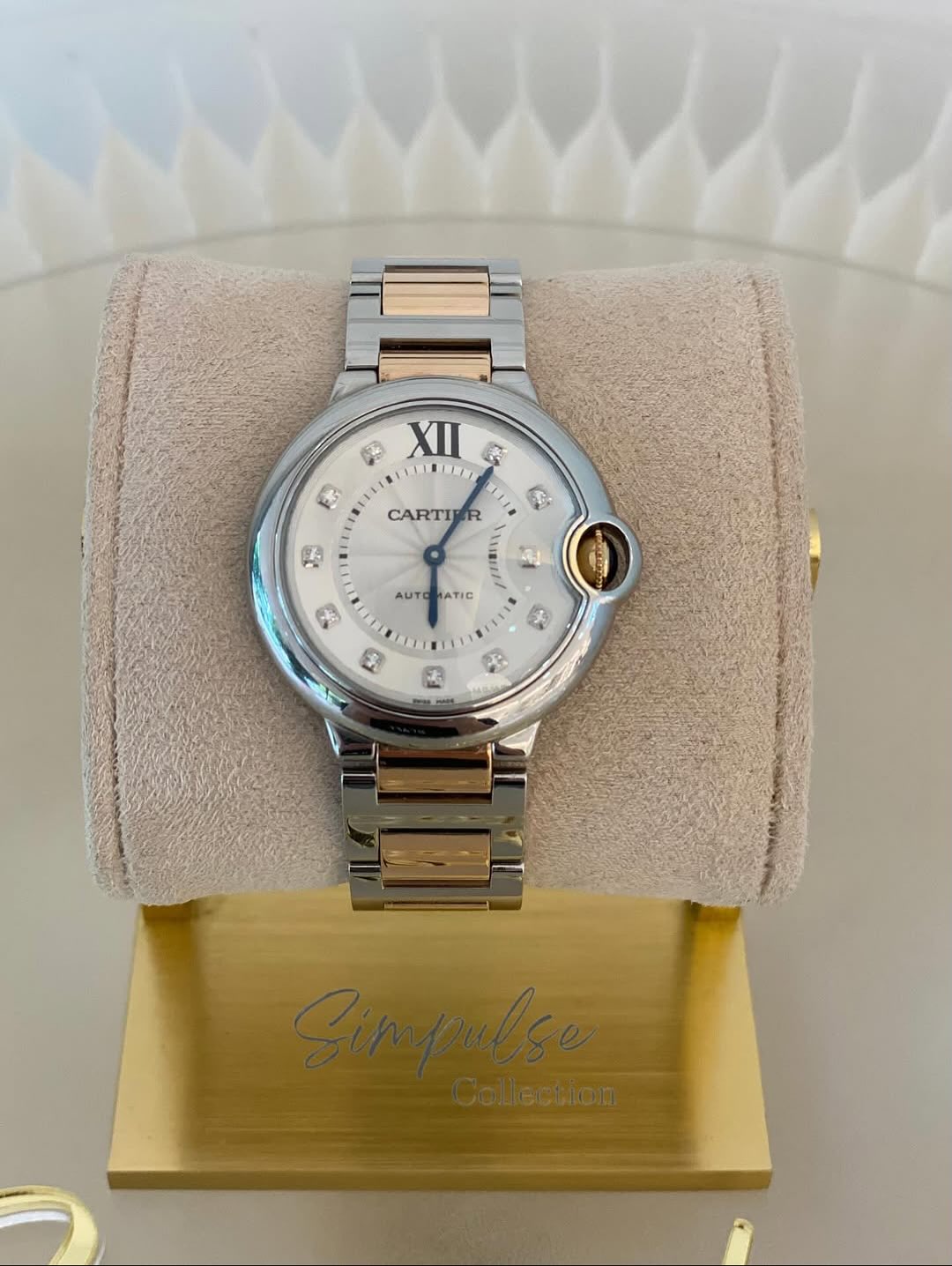 Cartier Ballon Bleu Two Tone RG w/ Dia Dial