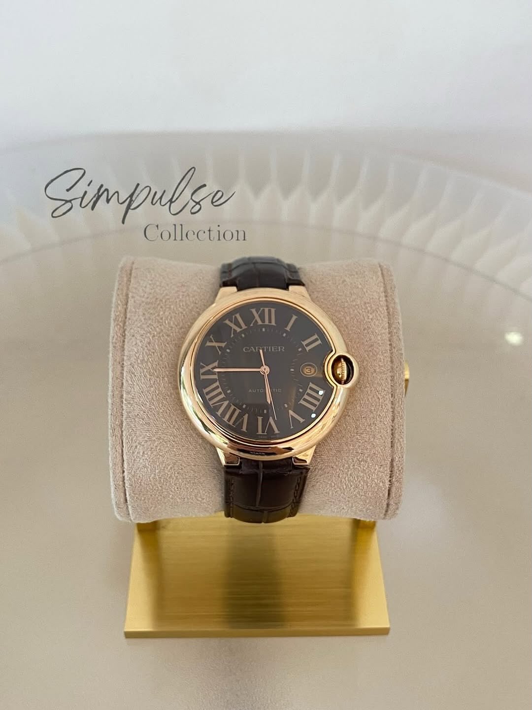 Cartier Ballon Bleu RG Leather Strp