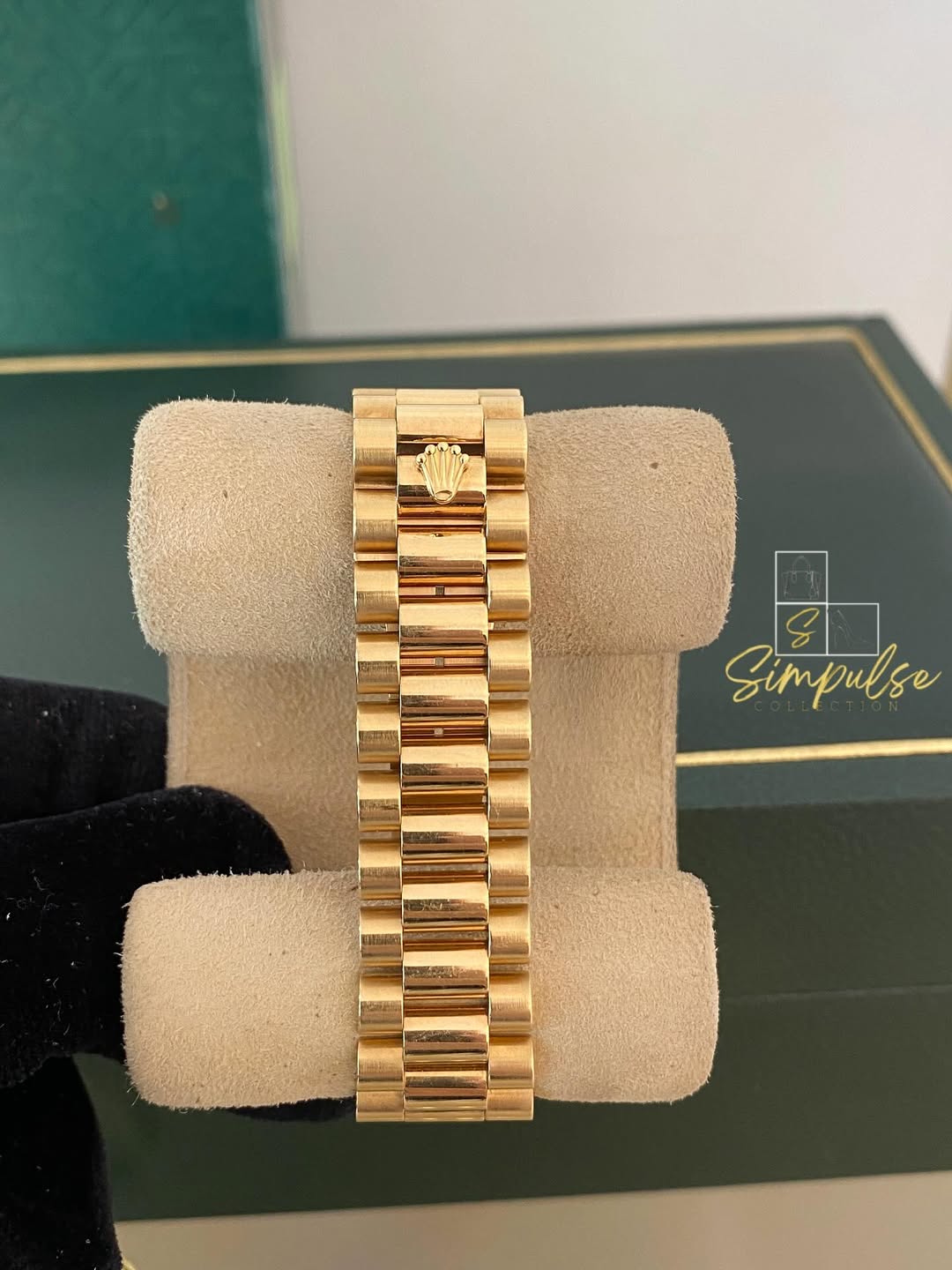 Rolex Day-Date 18k Solid Gold MOP Blue Ice Dial Anniv. Computer Face