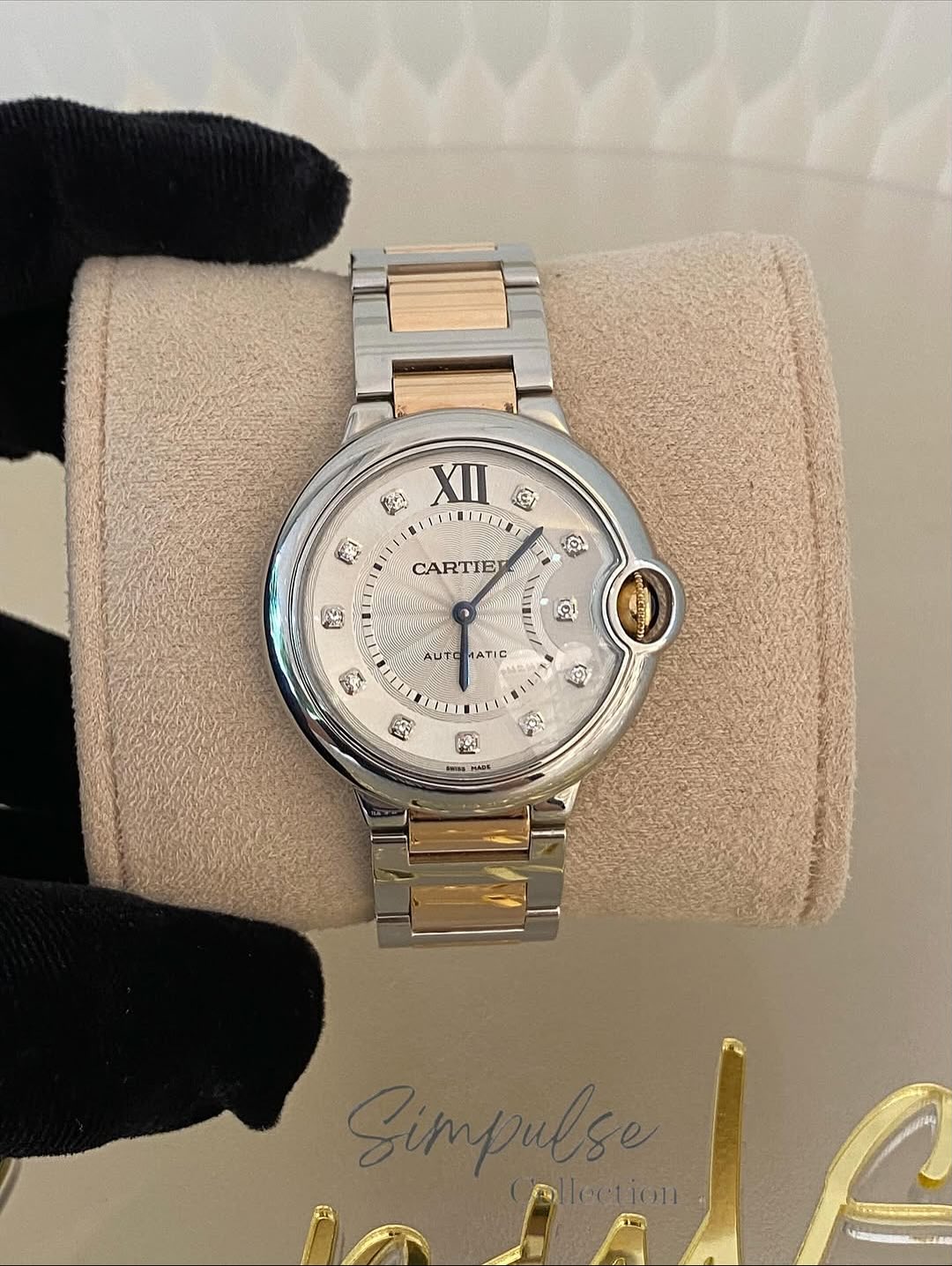 Cartier Ballon Bleu Two Tone RG w/ Dia Dial