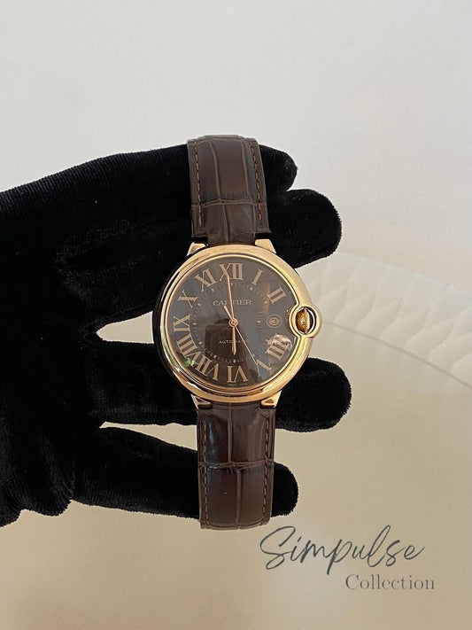 Cartier Ballon Bleu RG Leather Strp