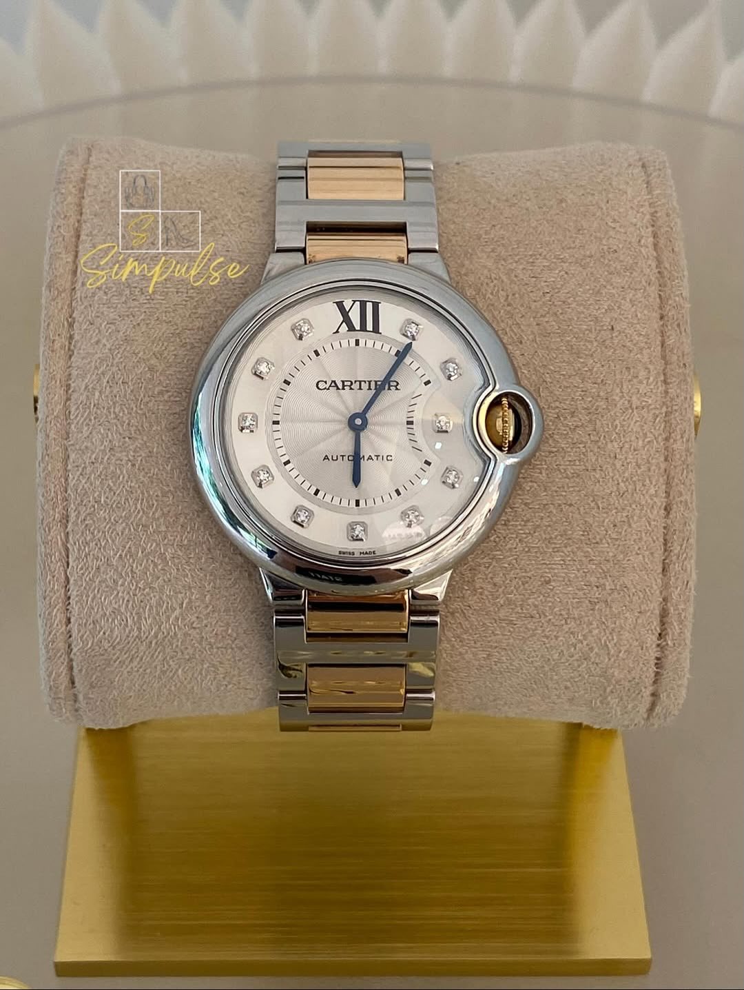 Cartier Ballon Bleu Two Tone RG w/ Dia Dial