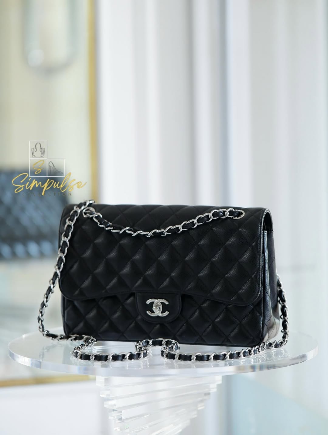 Chanel Jumbo Double Flap Caviar SHW