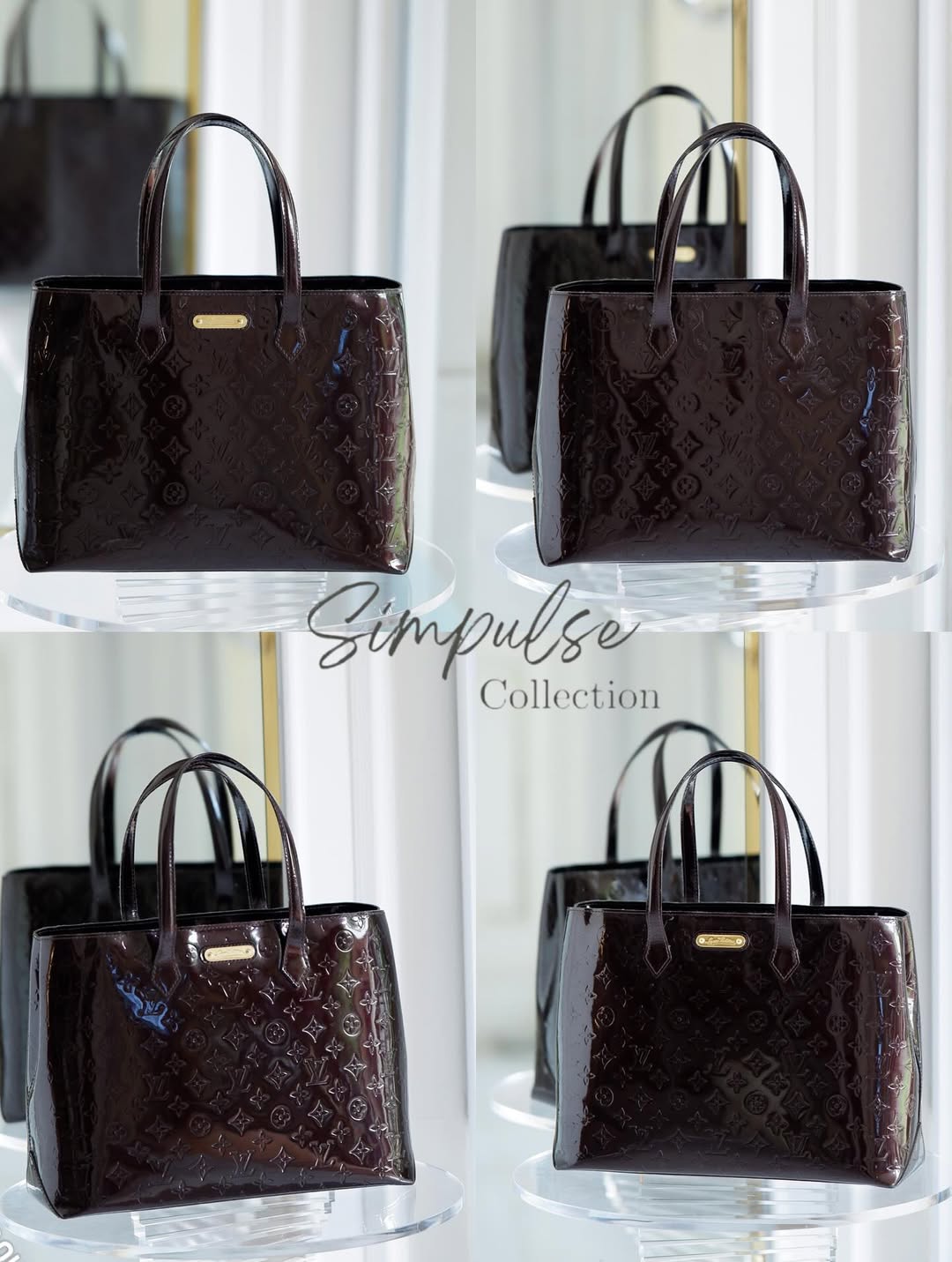 LOUIS VUITTON Amarante Mono Vernis Wiltshire Mm Bag