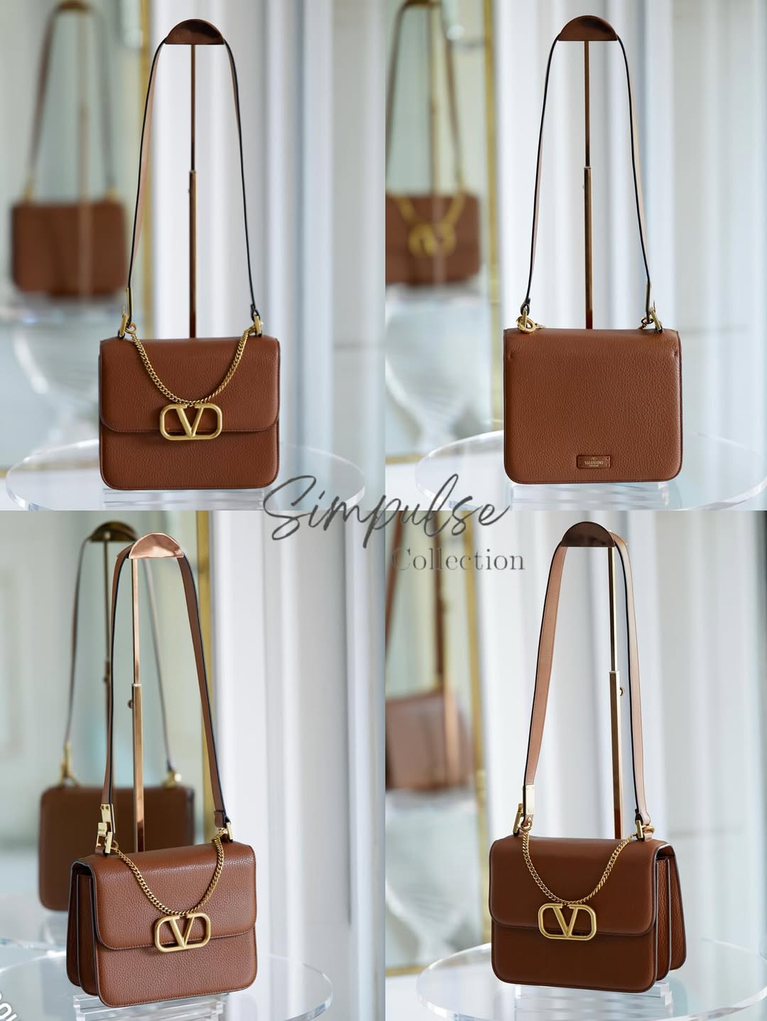 VLTN V Logo Sling Crossbody Pebbled Leather