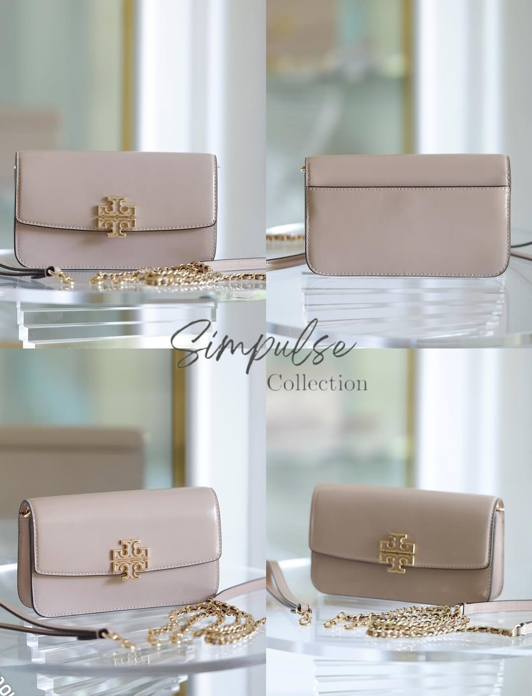 Tory Burch Britten Patent Chain Wallet