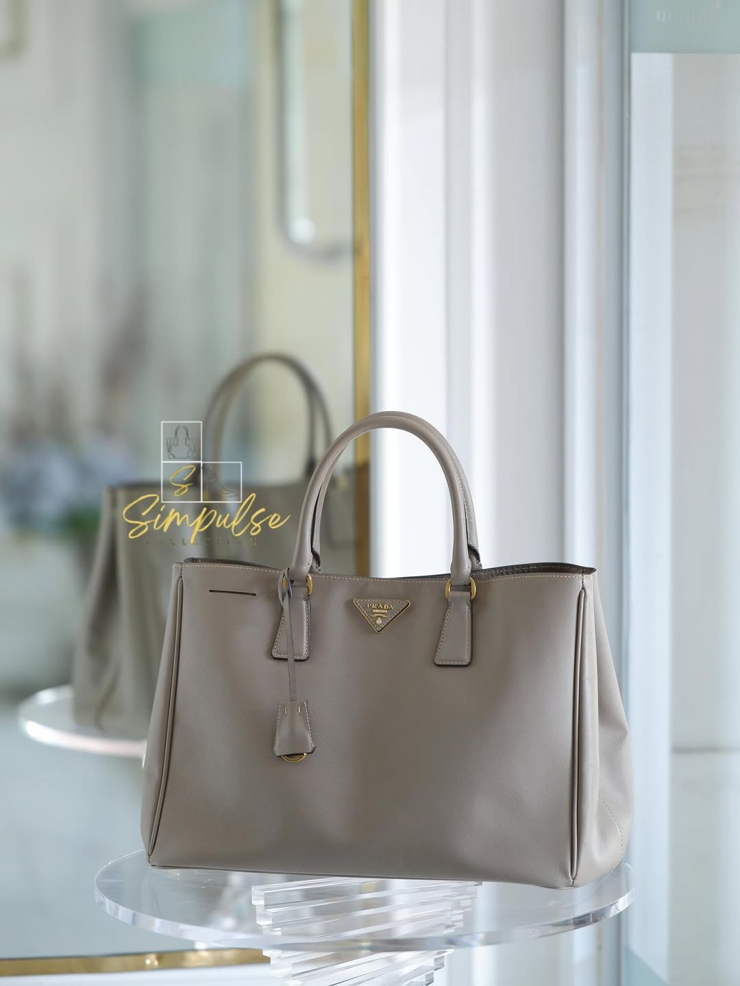 Prada  Saffiano Lux Beige Tote