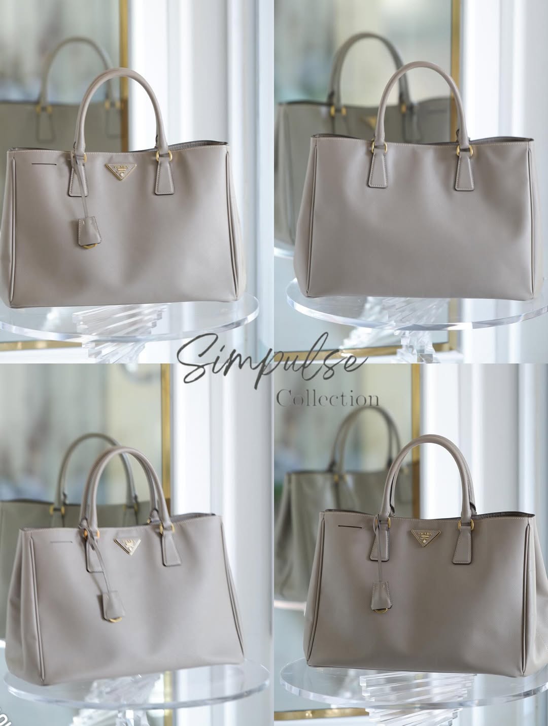 Prada  Saffiano Lux Beige Tote