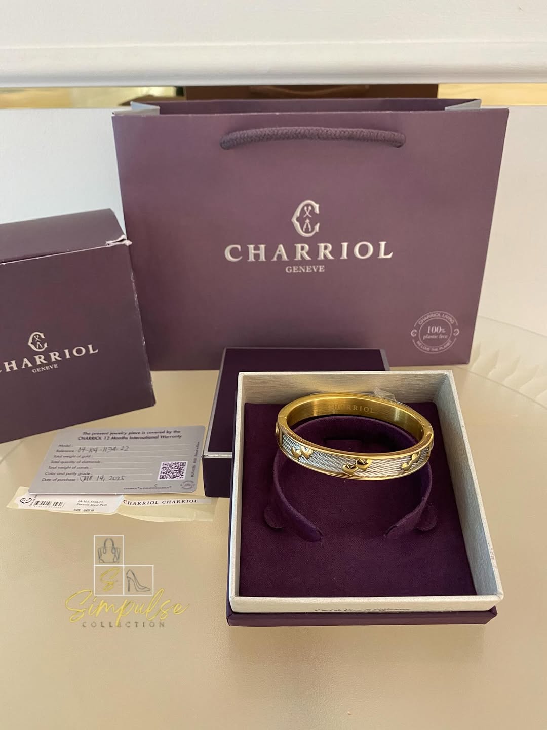 CHARIOL Forever Heart Bangle YG