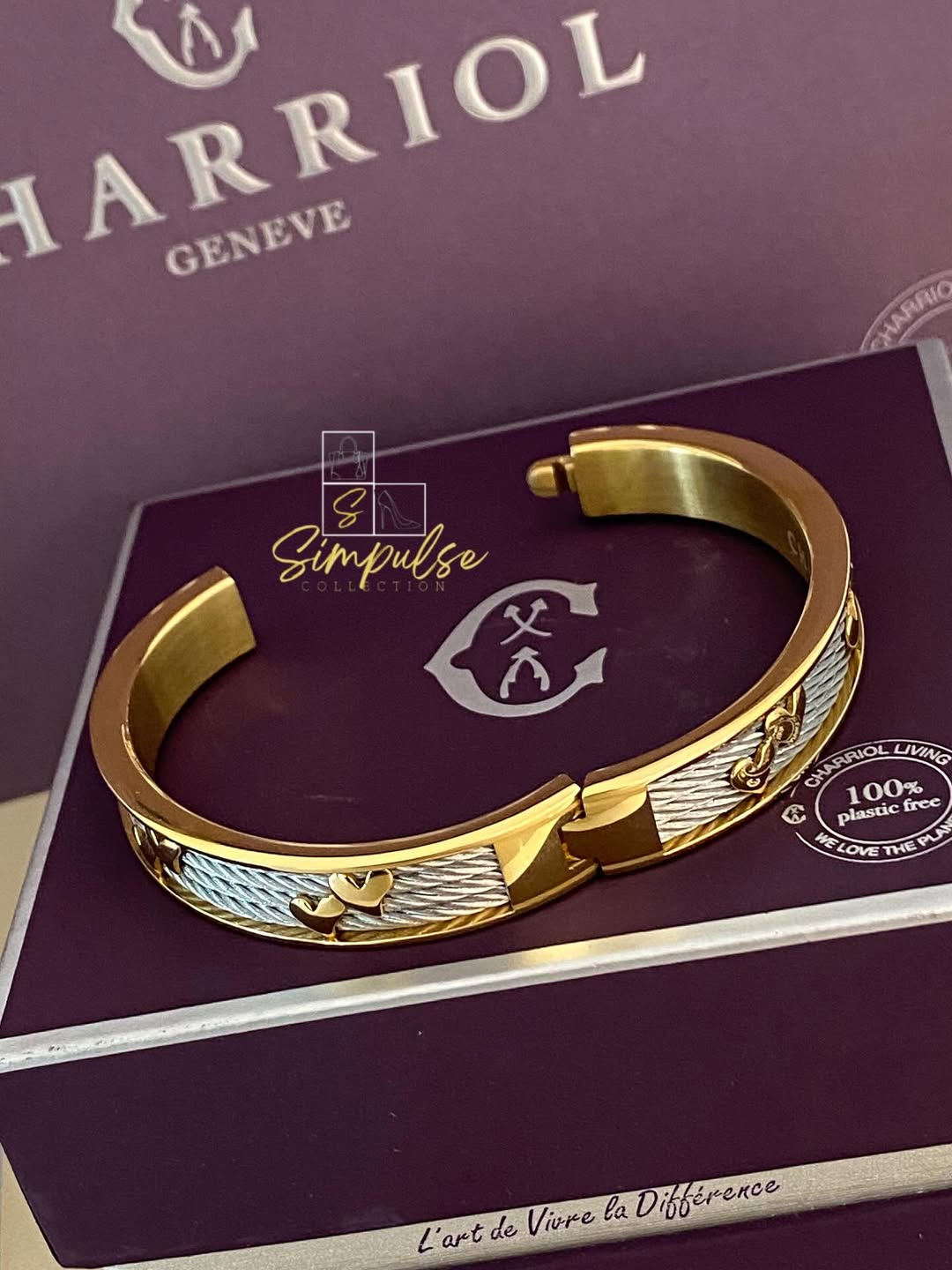 CHARIOL Forever Heart Bangle YG