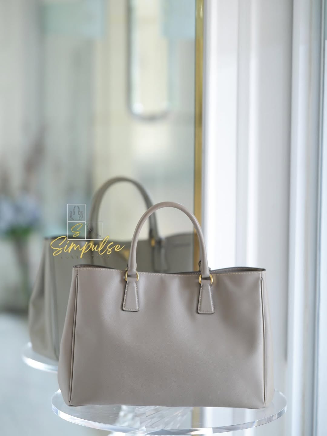 Prada  Saffiano Lux Beige Tote