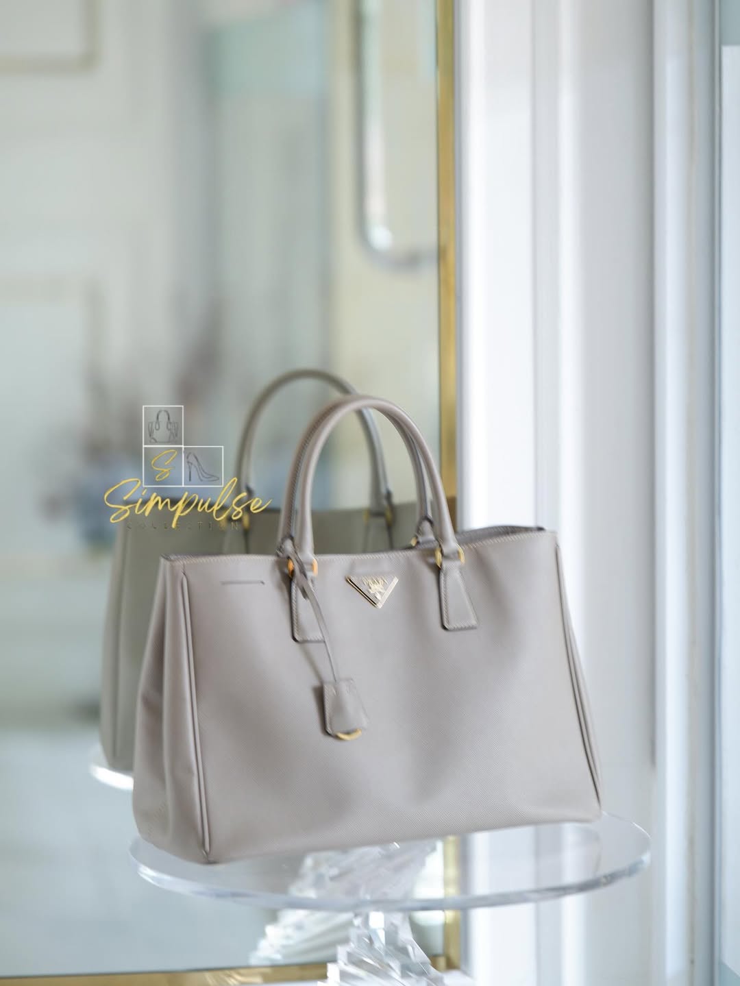 Prada  Saffiano Lux Beige Tote