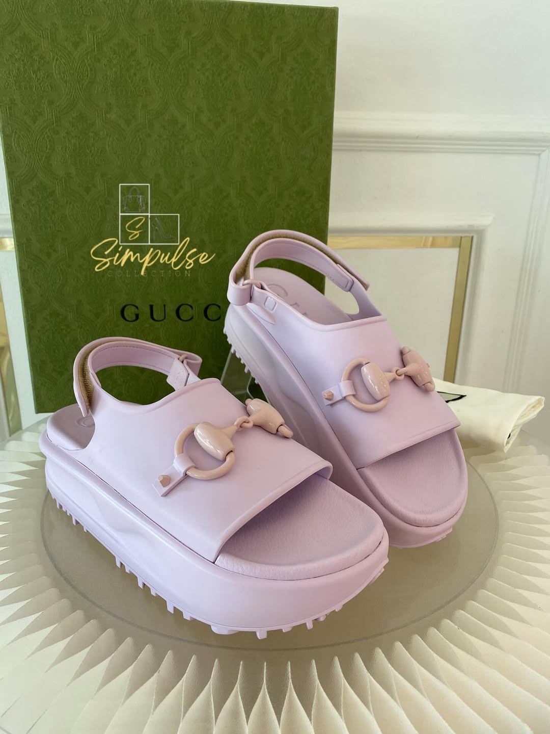 GUCCI Lilac Horsebit Platform Rubber