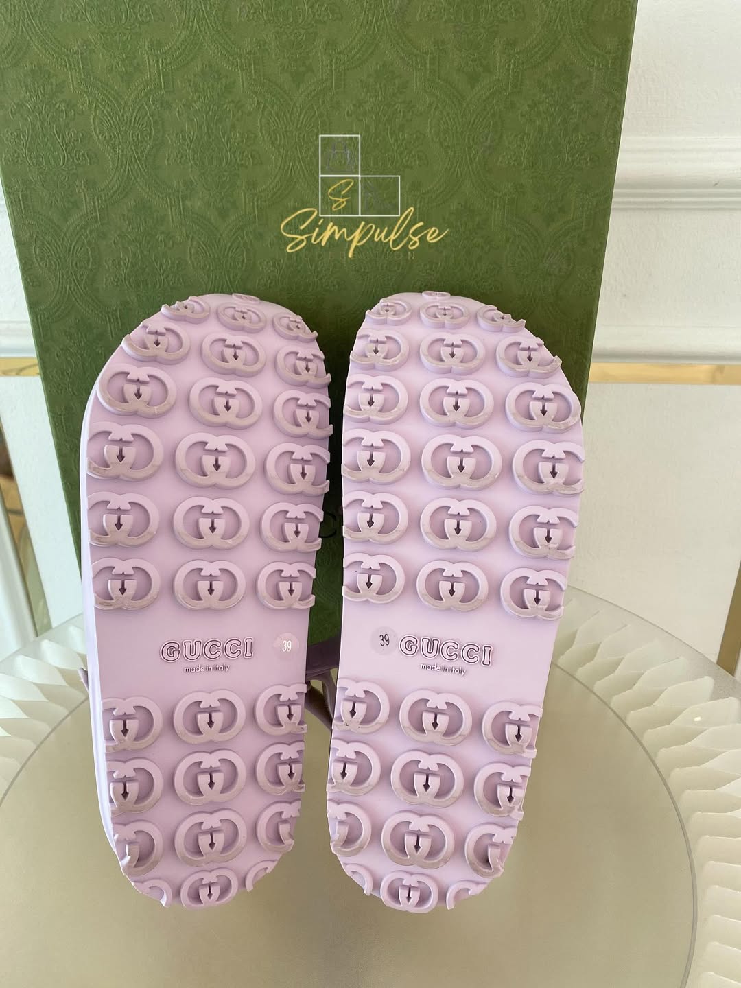GUCCI Lilac Horsebit Platform Rubber