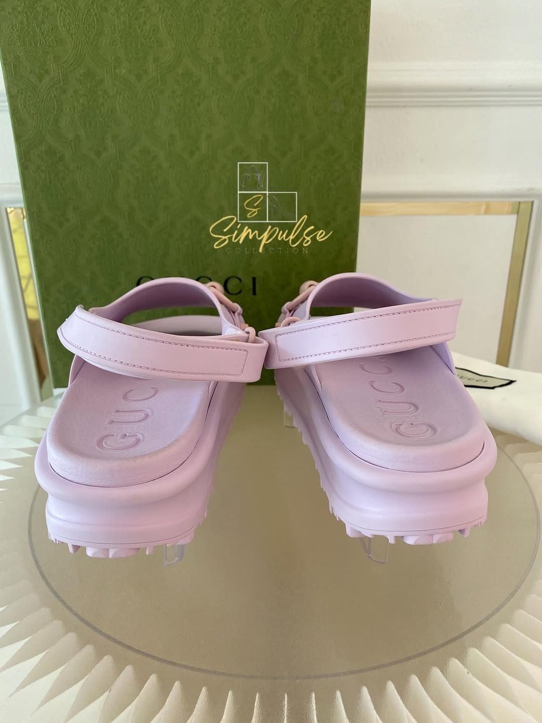 GUCCI Lilac Horsebit Platform Rubber
