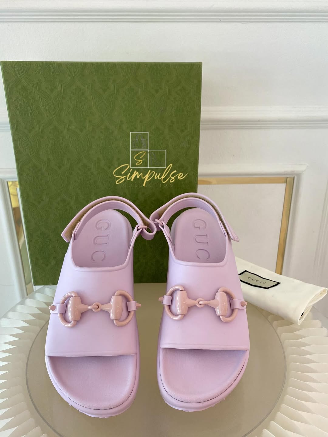 GUCCI Lilac Horsebit Platform Rubber