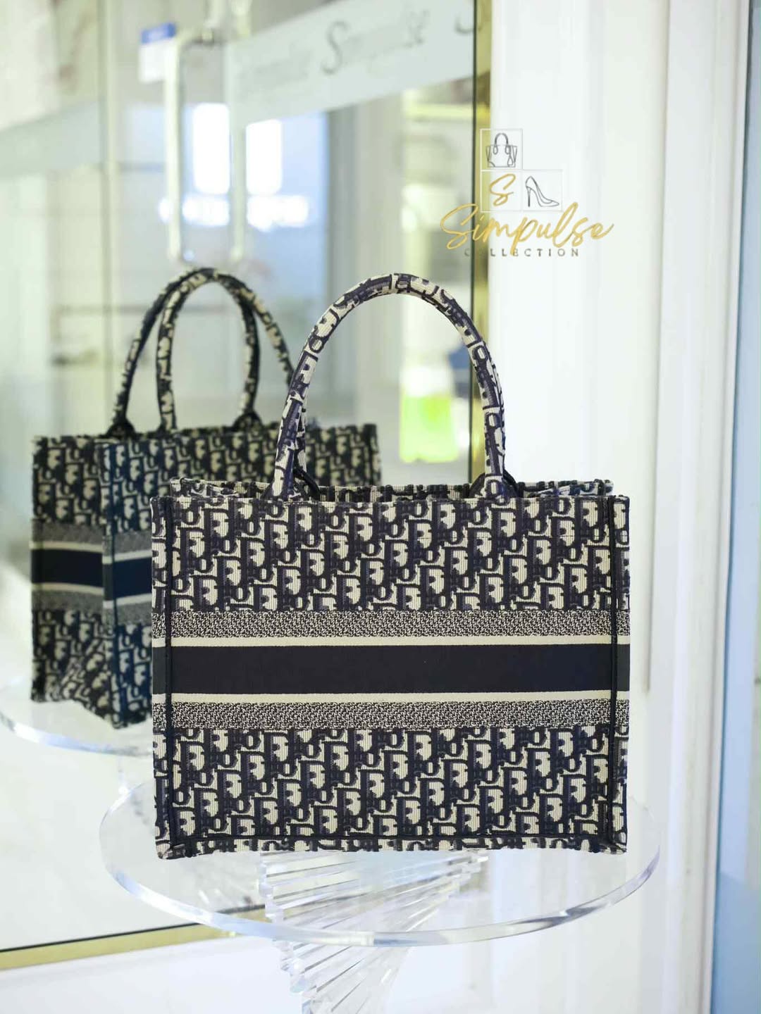 Dior Blue Oblique Booktote Medium Size