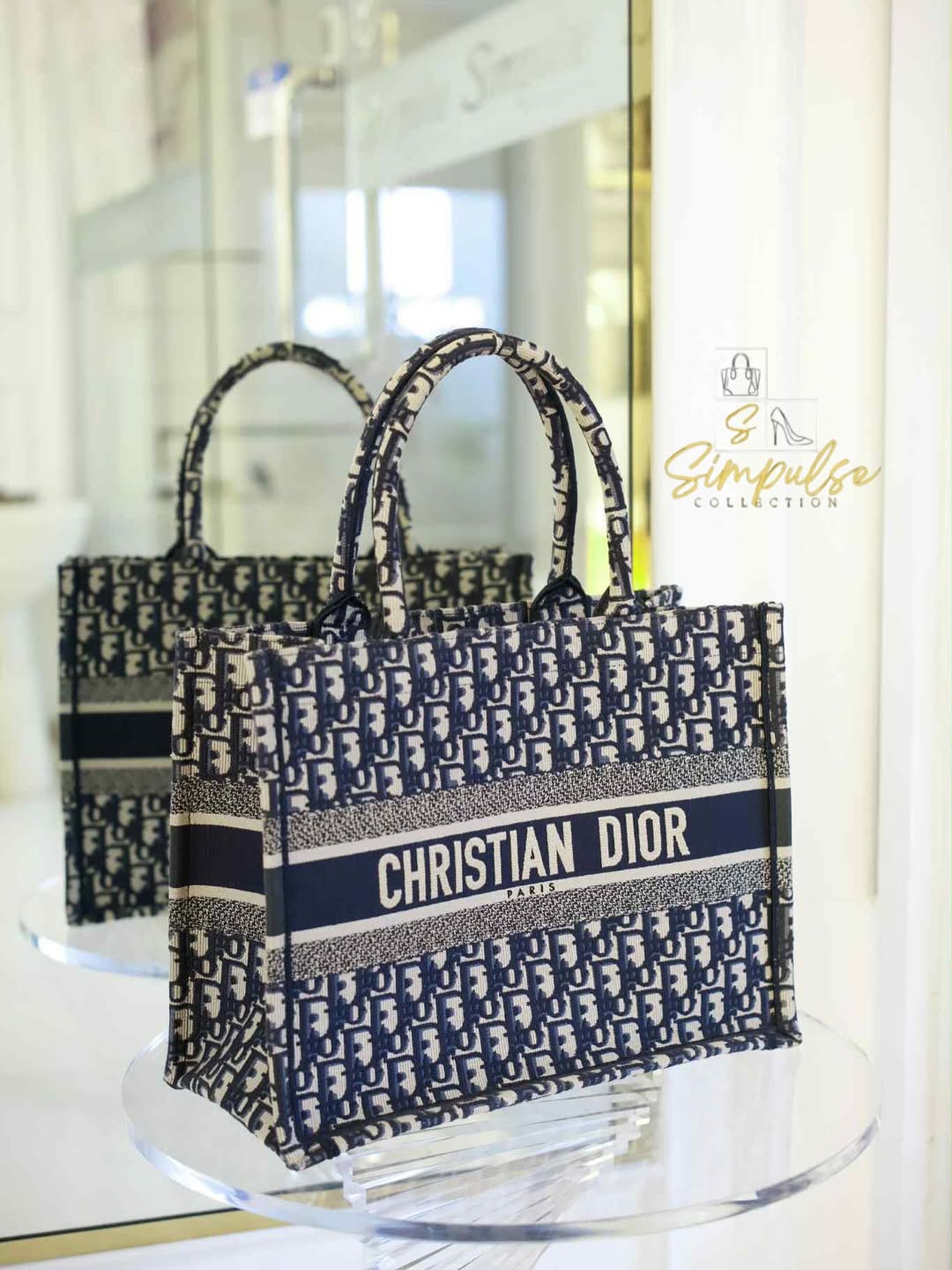 Dior Blue Oblique Booktote Medium Size