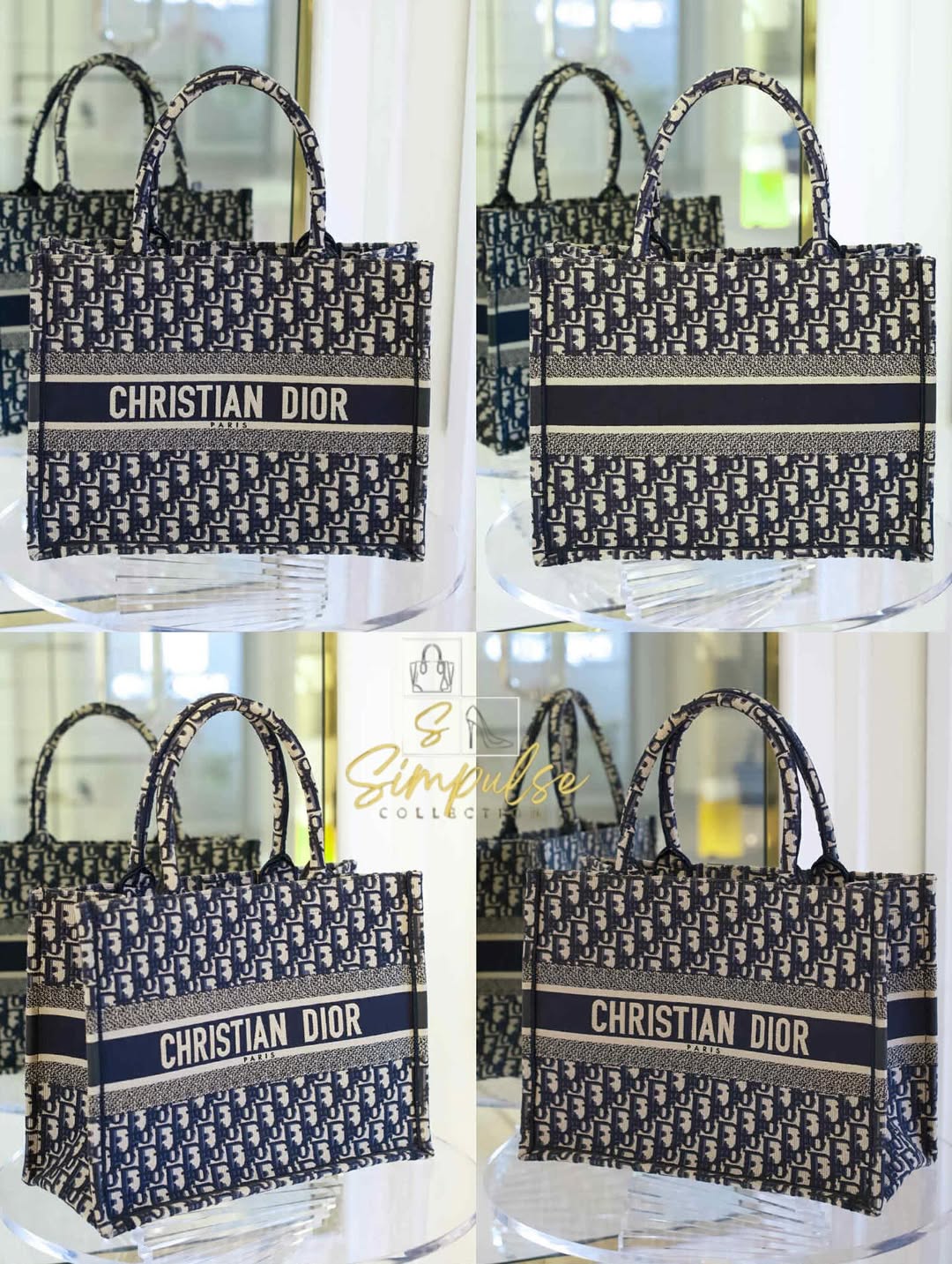 Dior Blue Oblique Booktote Medium Size