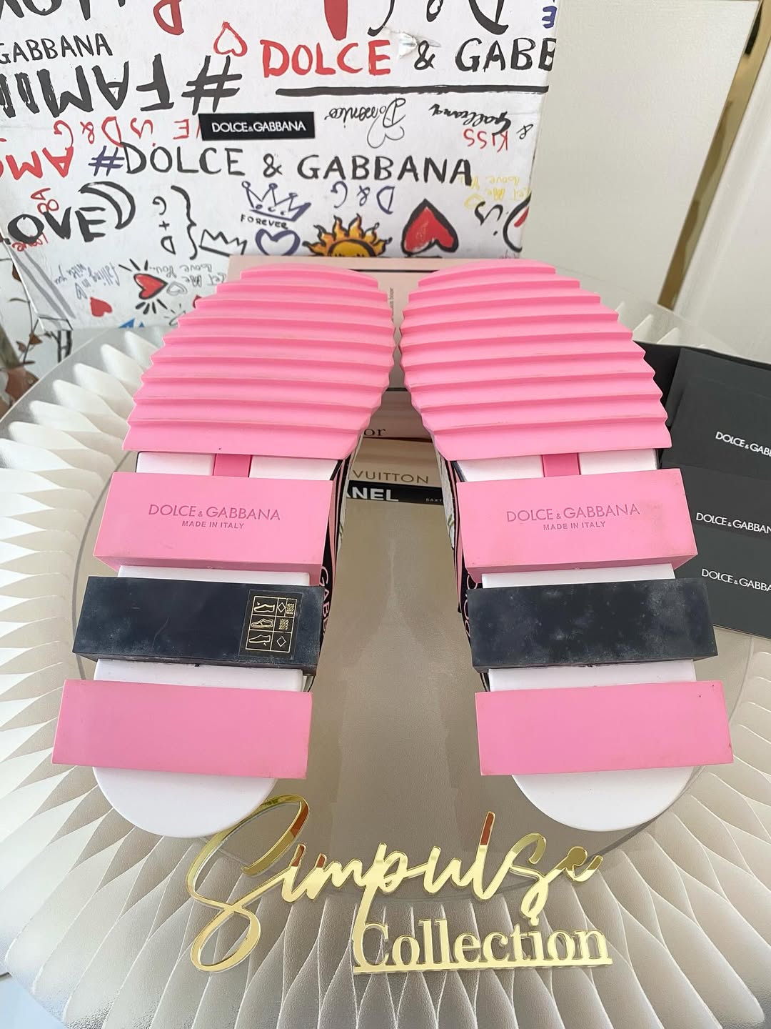 DOLCE & GABBANA White Rose Print Sorrento Sneakers