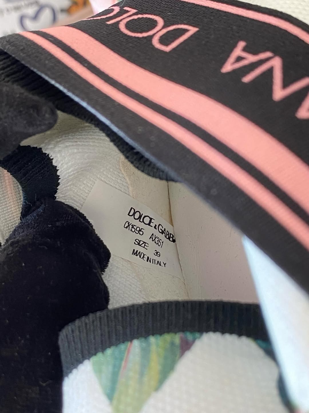 DOLCE & GABBANA White Rose Print Sorrento Sneakers