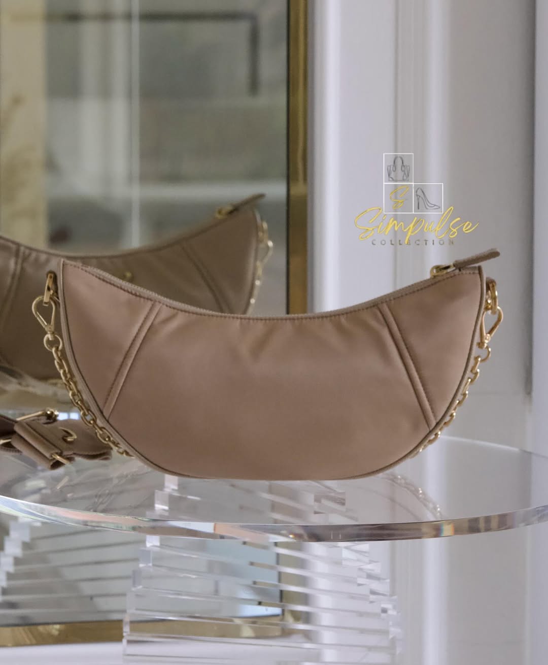 PRADA Demi - Lune Re-Nylon Crossbody Bag