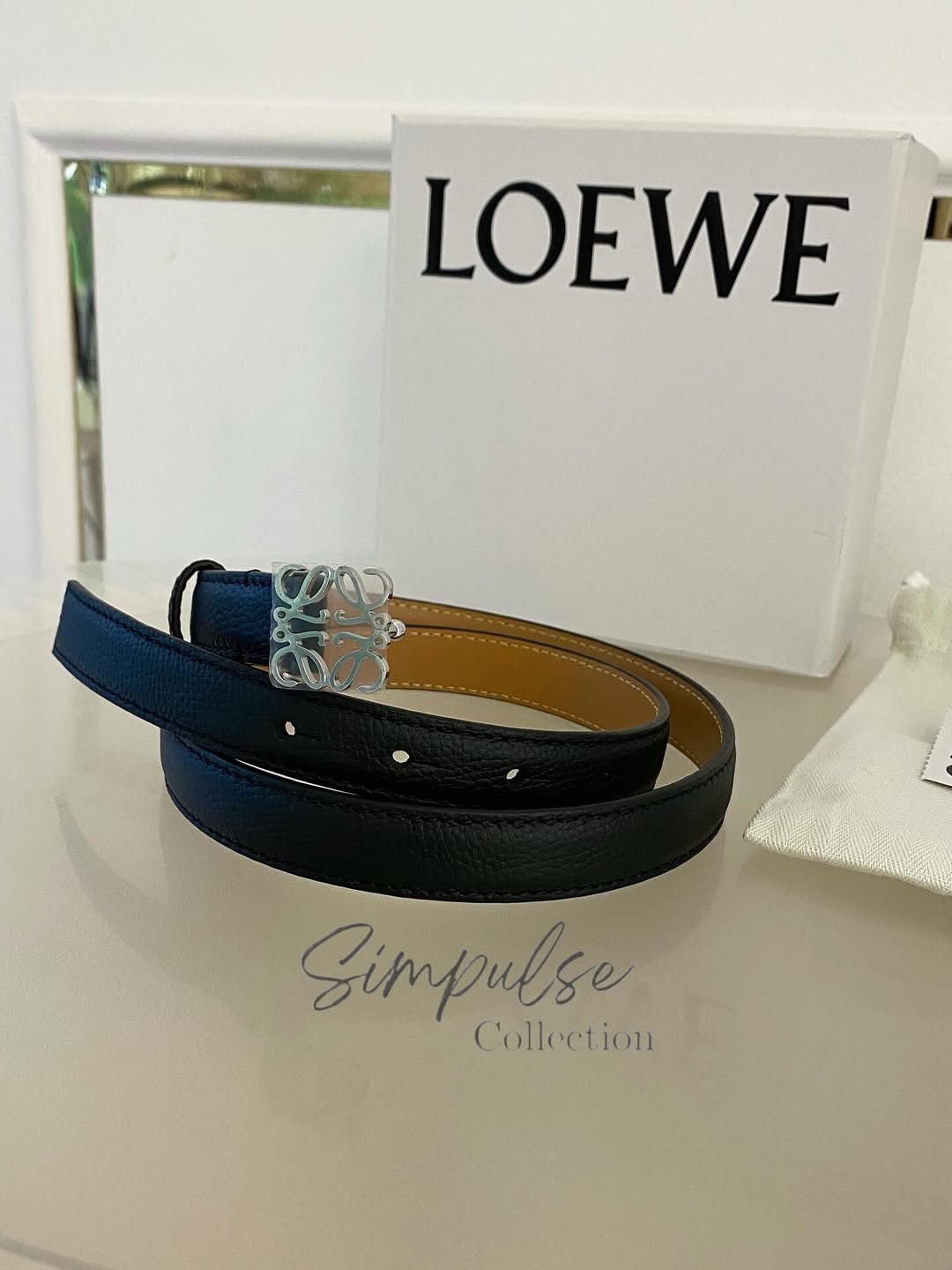 LOEWE Anagram Logo Buckle Belt SHW