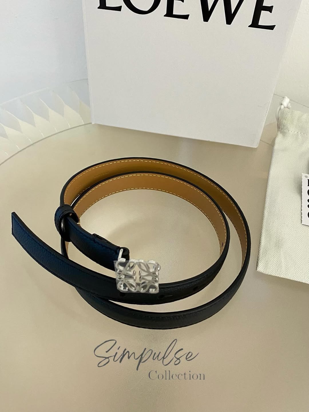 LOEWE Anagram Logo Buckle Belt SHW