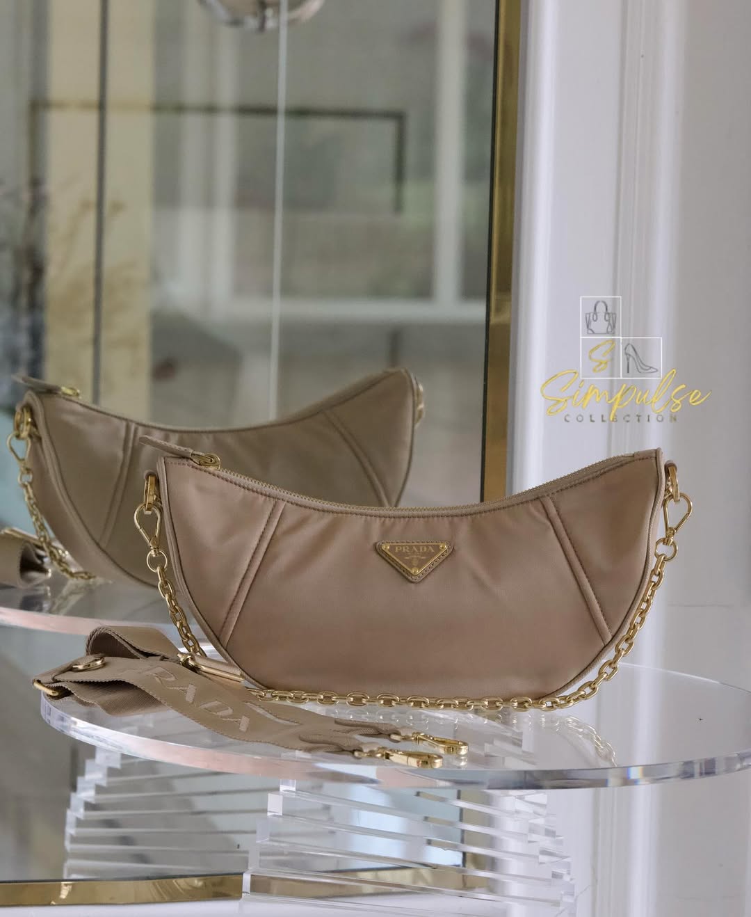 PRADA Demi - Lune Re-Nylon Crossbody Bag