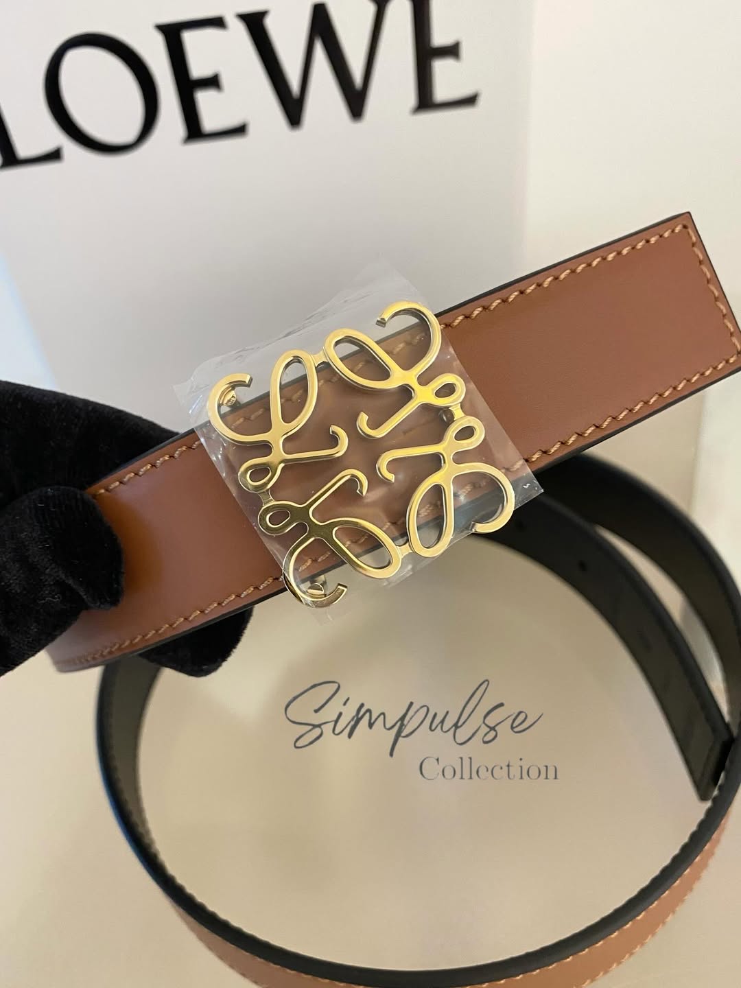 LOEWE Anagram Reversible Smooth Calf Leather Belt