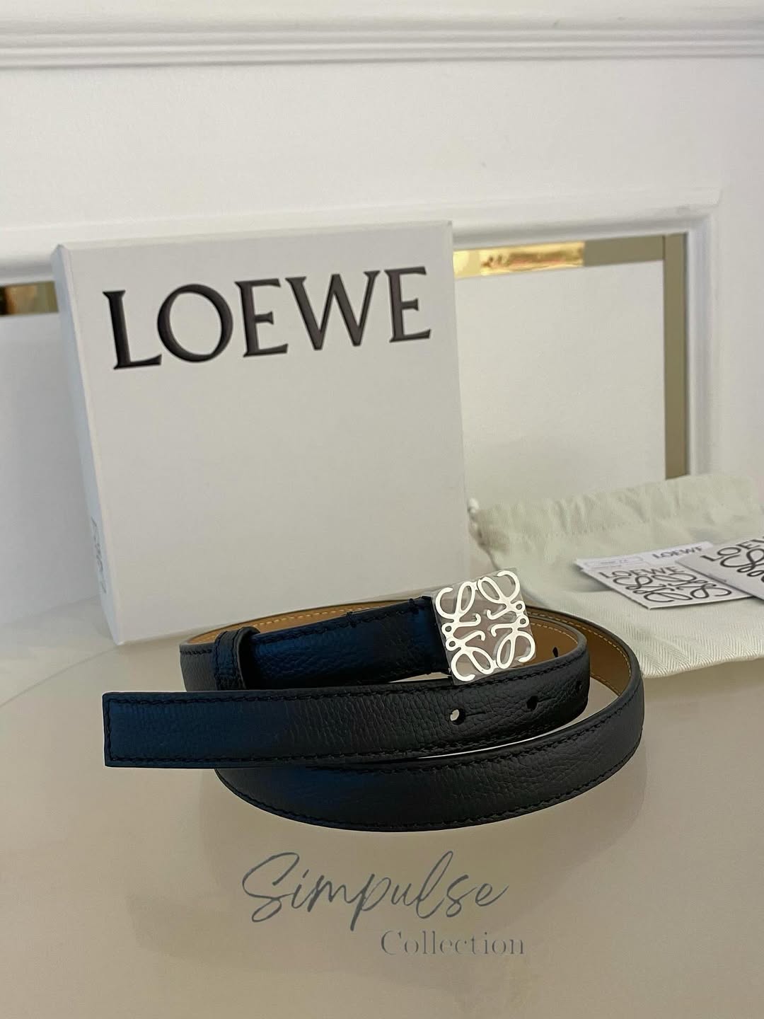 LOEWE Anagram Logo Buckle Belt SHW