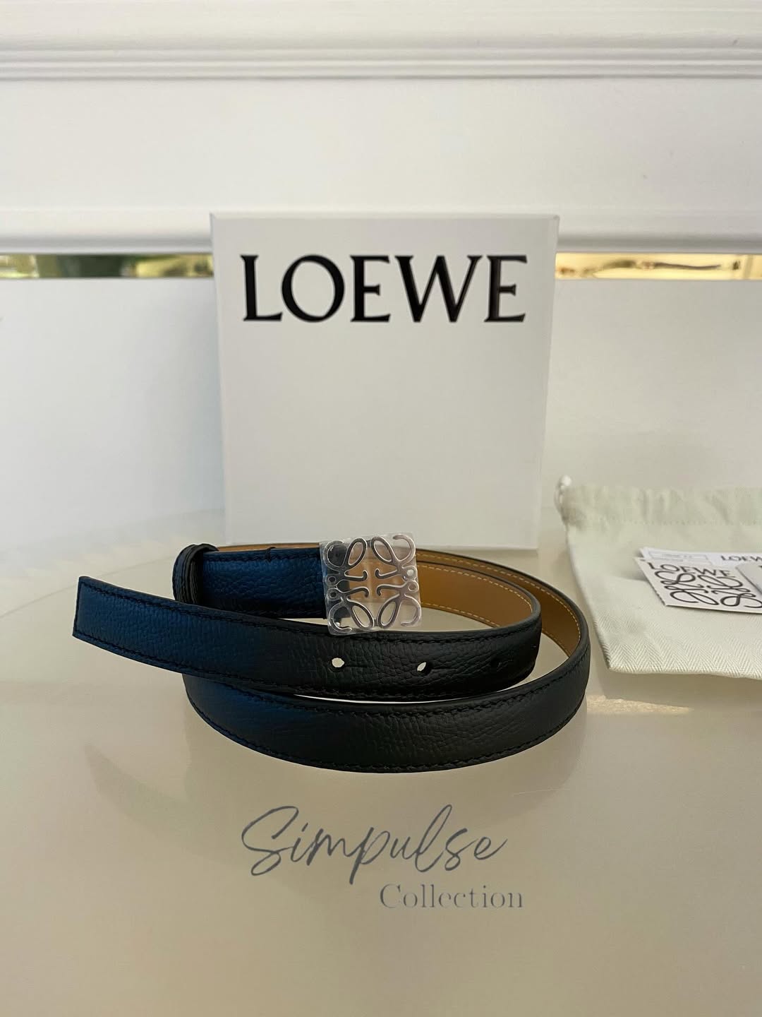 LOEWE Anagram Logo Buckle Belt SHW