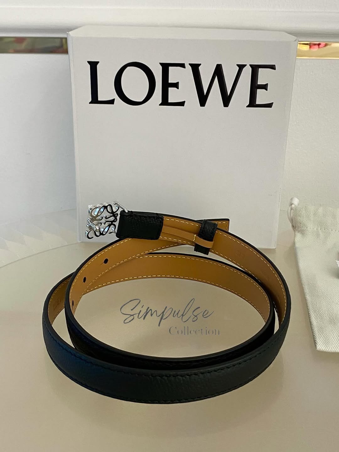 LOEWE Anagram Logo Buckle Belt SHW