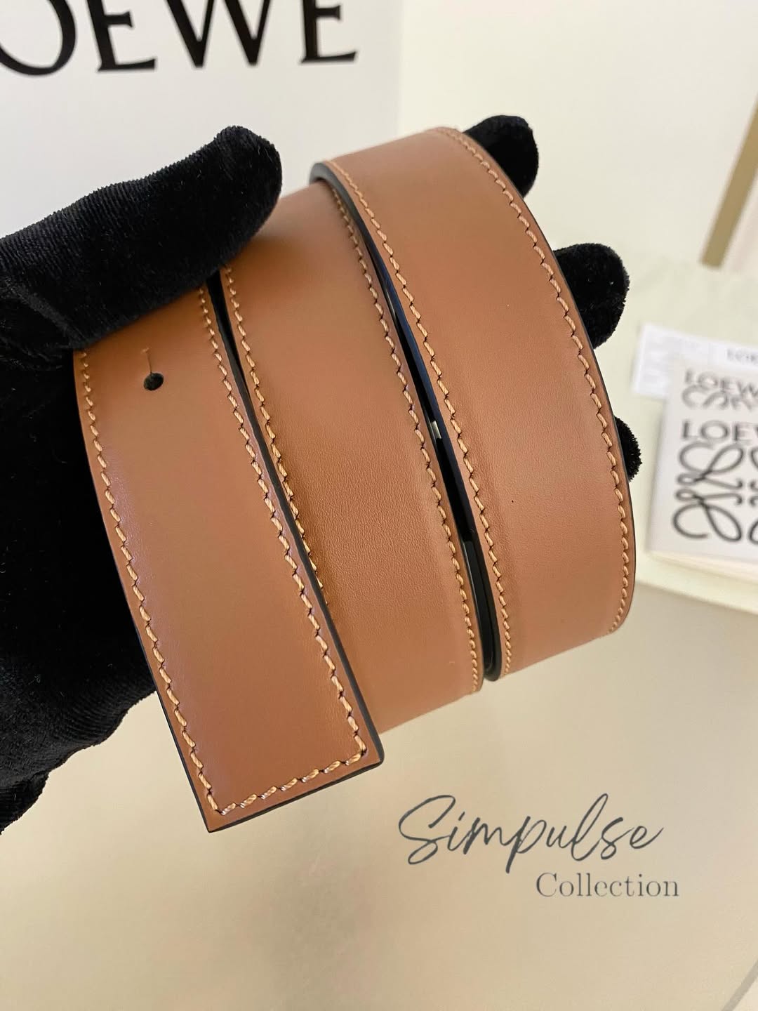 LOEWE Anagram Reversible Smooth Calf Leather Belt